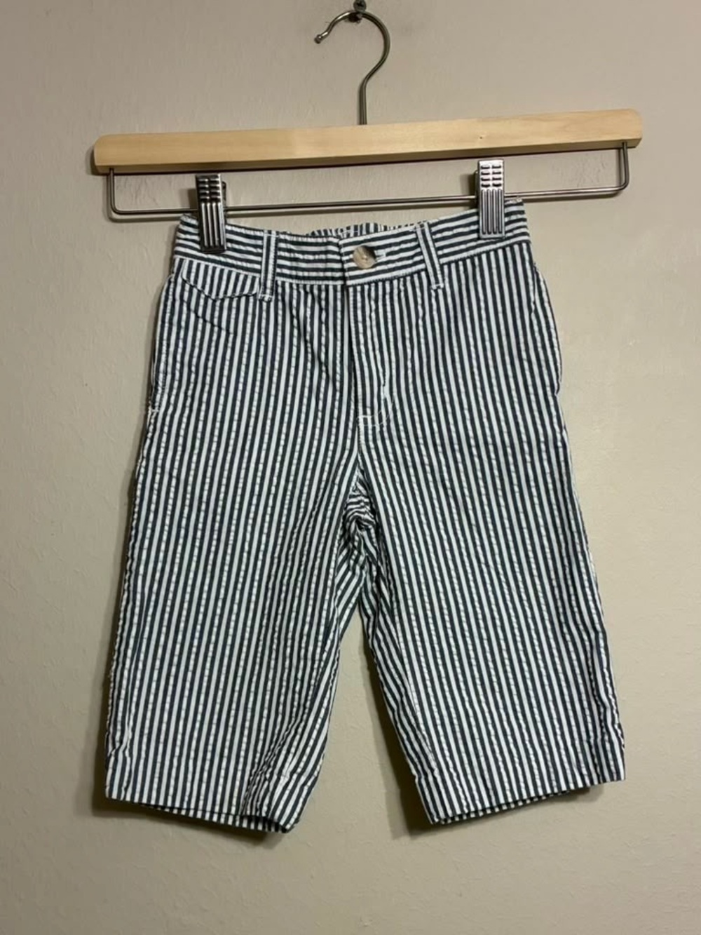 Janie and Jack Boys Striped Navy & White Relaxed Pant cotton Size 12-18 Months